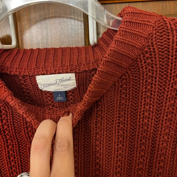 Rust Cropped slouchy mock-neck - Picture 3 of 3